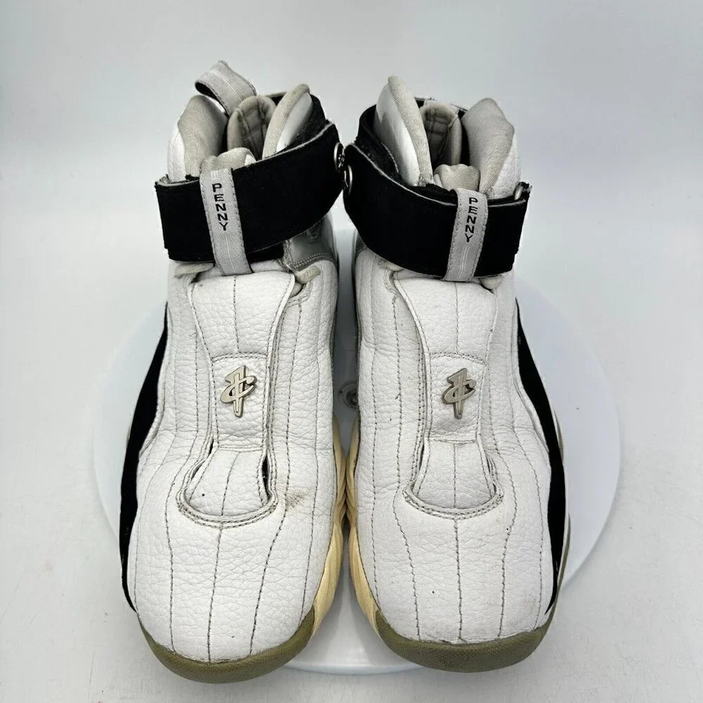 Nike Air Max Penny IV 4 Men Size 10 White Black Metallic Silver Basketball Shoes